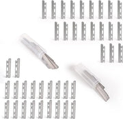 40pcs Wideblades for Face,Fit for Dermaplaning Tool Replacement,Stainless Steel Multi-purpose Reusable Dermaplane Razor Bl...