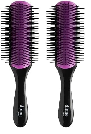 Diane Nylon Pin Styling Hair Brush for Detangling, Separating, Shaping and Defining Wet Thick or Curly Hair, Glides Throug...