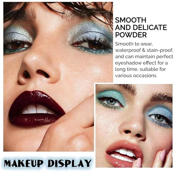 Sapphire Blue Smoky Eye Shadow Palette,Navy Royal Blue Green Goth High Pigment Natural Eyeshadow Palette,Waterproof,Blenda...