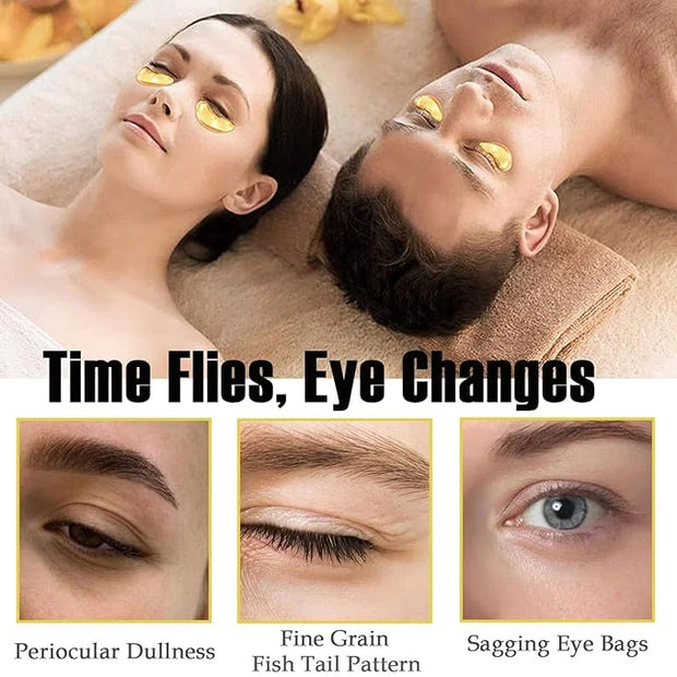 30 Pairs 24K Gold Eye Masks, Crystal Collagen Gel Eye Patches for Puffy Eyes, Reducing Fine Lines, Eye Bags, Moisturizing ...