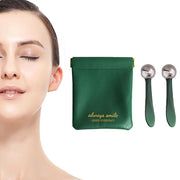 2 in 1 Roller Eyes Cream Applicator Wand and T-Shape Massager Tool for Facial Massage, Reduce Puffiness (Green-1) - Produc...