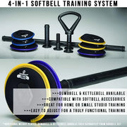 HYPERWEAR Adjustable Barbell Set with Soft Weight Plates (35 lb 60 lbs - Product Image