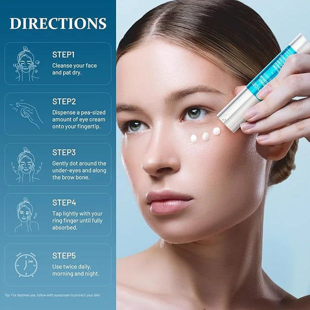 Retinol Under Eye Cream - Eye Cream for Eye Bags, Dark Circles, and Fade Wrinkles, Fine Lines Skin Care Treatment for Wome...