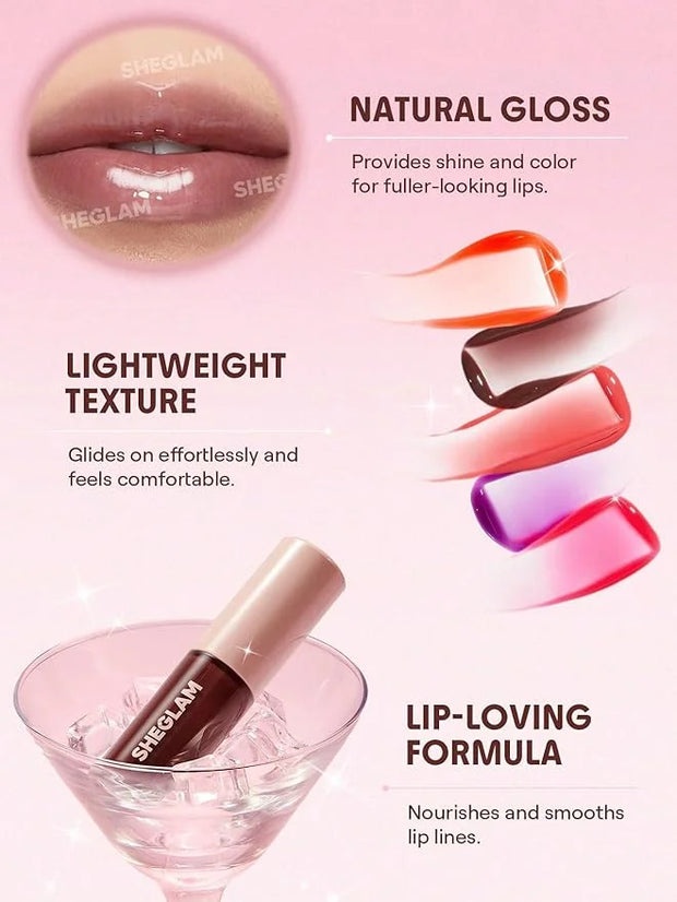 SHEGLAM Jelly Wow Tinted Lip Oil Plumping Lip Gloss Natural -Hot Shot - Product Image