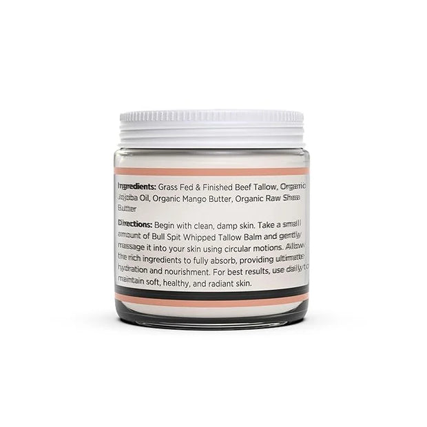 All Natural Whipped Tallow Balm – 100% Grass-Fed Beef Tallow, Organic Ingredients, Handmade Face + Body Moisturizer & Loti...
