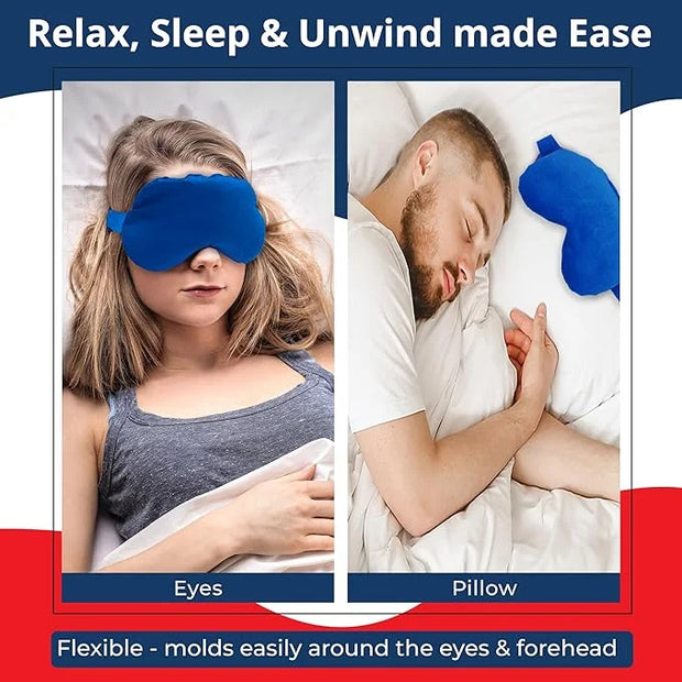 Lavender Eye Mask - Weighted Eye Mask for Relaxation and Yoga - Cold Therapy Eye Masks for Women, Men - 1 Eye Mask Blue - ...