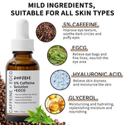 Caffeine Eye Serum With EGCG For Dark Circles and Puffiness, 30ML Anti Aging 5% Caffeine Solution For Puffy Eyes, Fine Lin...