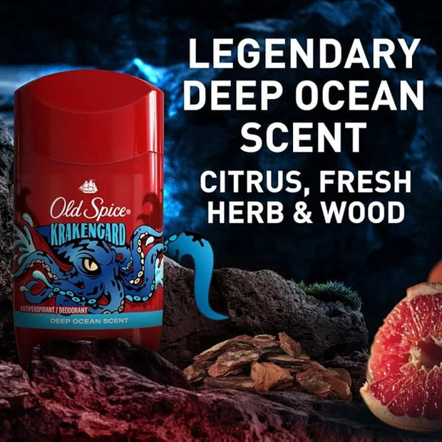 Old Spice Aluminum Free Deodorant for Men, 24/7 Odor Protection, 24/7 Freshness & Lasting Scent, Goes on Clear, Krakengard...