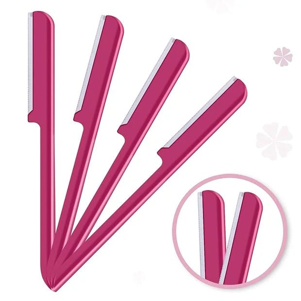 10 Pieces Women's Facial Razor Eyebrow Shaver Razor Brow Shaper Eyebrow Trimmer Dermaplaner Shaping Tool with Cover (Rose ...