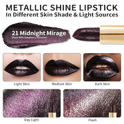 Oulac Metallic Black Lipstick for Women, High-Impact Lipcolor with Moisturizing Creamy Formula, Vegan & Cruelty-Free, Full...