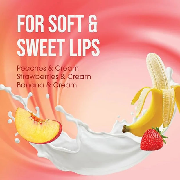 ChapStick Lip Balm Fruit & Cream 3-Pack Collection – Peach, Strawberry & Banana Flavors, 0.15 Oz Ea - Product Image