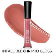 L’Oreal Paris Makeup Infallible 8 Hour Hydrating Lip Gloss, Sunset, 0.21 Fl Oz - Product Image