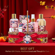 Spa Gift Basket for Women, ROSE & JASMINE Friendship Gifts Women, Tote Bag, Shower Gel, Hand & Body Cream, Hitrees Bath Gi...