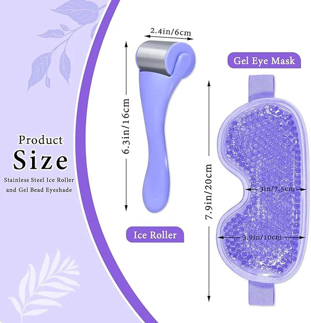 Ice Face Mask and Eye Ice Roller 5Pack Beauty Skin Care Tools Set, Eye Mask for Dry Eyes Face Depuffer Wrinkles and Liftin...
