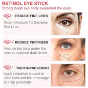 Retinol Eye Stick,Collagen Retinol Eye Cream for Dark Circles and Puffiness, Under Eye Cream Anti Aging, Eye Brightener St...