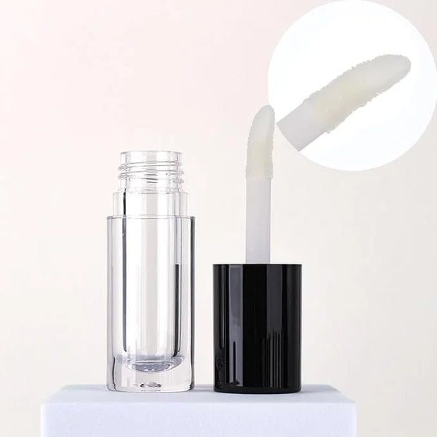 Qeuly 4 Pack Lip Gloss Tubes, 6ml Empty Lip Gloss Tubes with Wand, Clear Plastic Lip Gloss Containers for Skin Care Oil DI...
