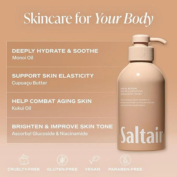 Saltair Body Wash, Signature Scents 2-Pack. Moisturizing Body Cleanser with Monoi Oil and Cupuacu Butter. Luxury Shower Ge...