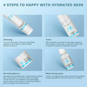 4-Piece Hydrating Skin Care Set Hyaluronic Acid Moisturizing Travel Kit – Facial Cleanser, Refreshing Toner, Nourishing Se...