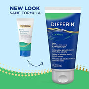 Differin Face Scrub Daily Brightening Exfoliator, Improves Tone and Texture for Acne Prone Skin, Green, 6 Fl Oz (Packaging...