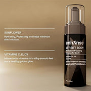 Jet Set Body Self Tanner Mousse & Tanning Mit for Men, Hydrating Self Tan, Vitamin C E D3, Instant Glow, Develops Over 6 H...