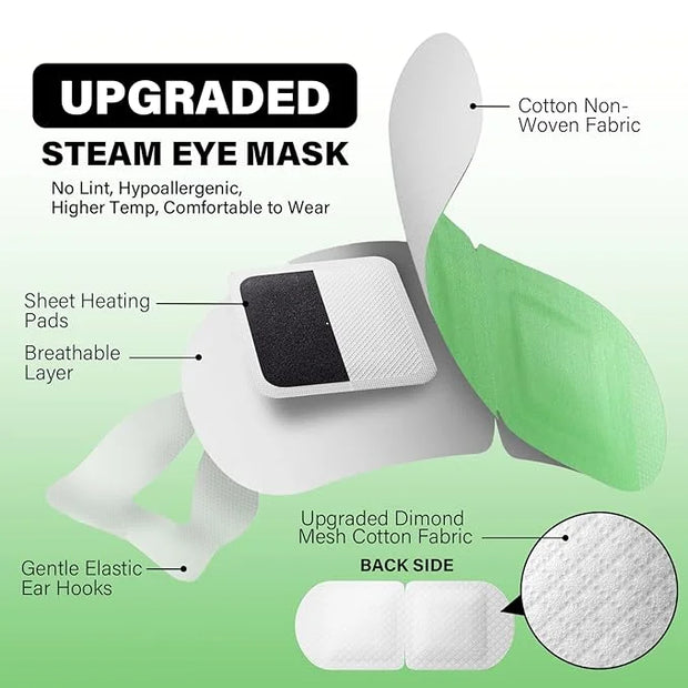 16 Packs Steam Eye Mask, Self Heating Warm Compress for Dry Eyes, Disposable Heated Eye Mask for Sleep, Spa, Travel Essent...