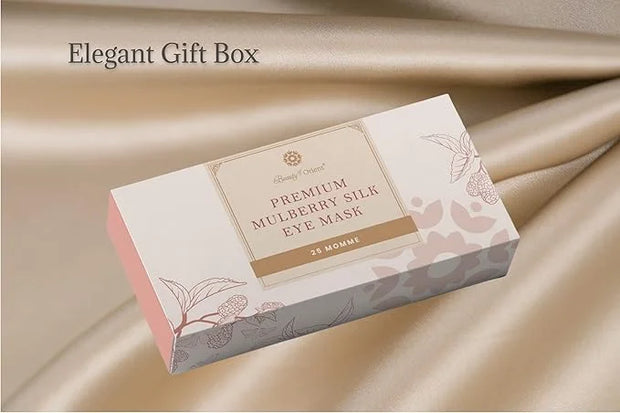Premium 25 Momme Mulberry Silk Eye Mask for Sleeping (Champagne) - Product Image