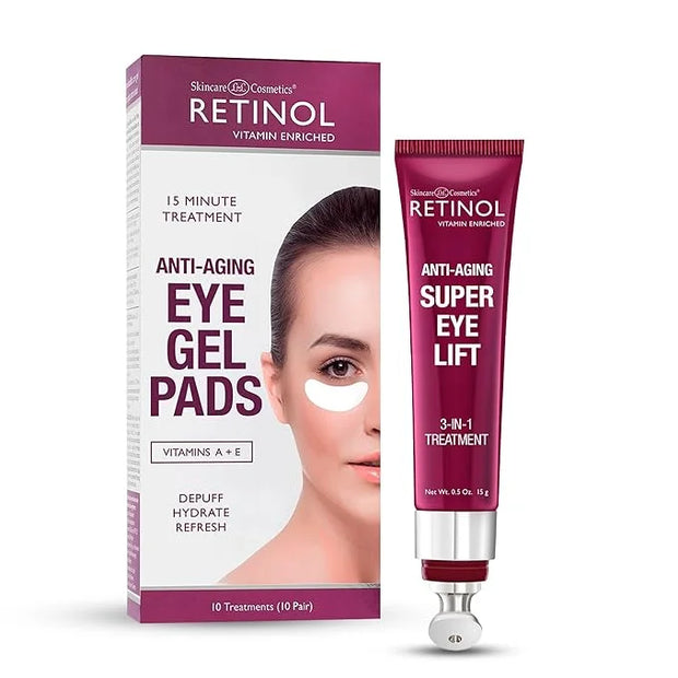 Retinol Anti-Aging Eye Gel Pads – Soothing Vitamin A Reduces Puffiness & Refreshes the Under Eye Area + Retinol Super Eye ...