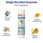 Badger Mineral Sunscreen Combo, SPF 30 Cream & SPF 35 Face Stick, Organic Ingredient with Mineral Zinc Oxide, Unscented Re...
