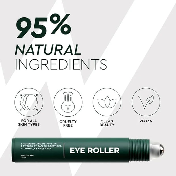 Wolf Project Eye Care Set - Energizing Eye Roller + Under Eye Mask for Dark Circles and Puffiness, With Caffeine, Vitamin ...