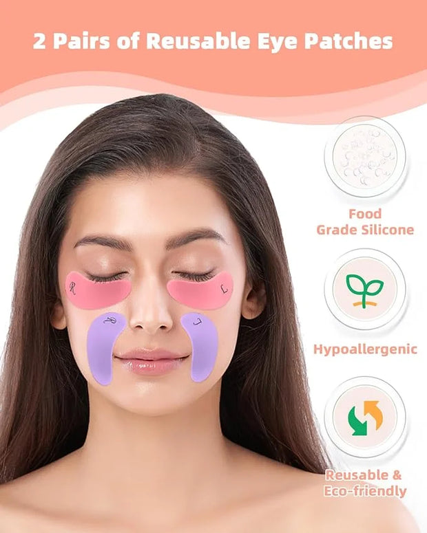 Under Eye Patches Silicone - 2 Pairs Reusable Eye Wrinkle Patches, Reusable Under Eye Mask, Plump Fine Lines & Wrinkles, P...
