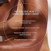 Advanced Clinicals 10% Glycolic Acid + Lactic Acid Lotion Exfoliant Moisturizing Cream With Hyaluronic Acid Moisturizer | ...