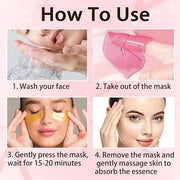 30 Pairs Lip Masks & Eye Masks, 24K Gold Gel Under Eye Patches for Puffy Eyes, Collagen Crystal Lip Mask Moisturizing Nour...