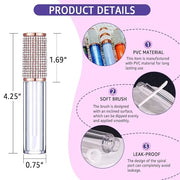 AMORIX 6pcs Lip Gloss Tubes with Wand 5ml Empty Rhinestone Lip Gloss Containers Lipgloss Bottles Crystal Lipgloss Supplies...