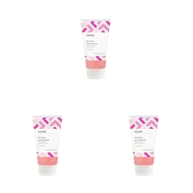 Amazon Brand - Solimo Oil-free Pink Grapefruit Facial Scrub, 2% Salicylic Acid Acne Medication, Dermatologist Tested, 4.2 ...
