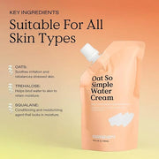 KraveBeauty Oat So Simple Water Cream Refill, Enriched With Oat & Squalane To Soothe & Lock In Moisture, Everyday Moisturi...