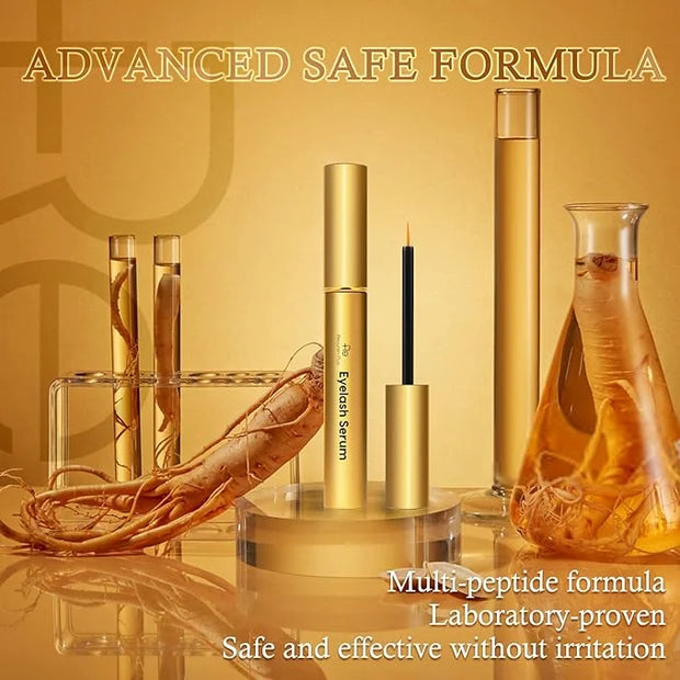 Premium Eyelash Growth Serum: Advanced Vegan Formula for Longer Thicker Lashes (Champagne Gold) - Product Image