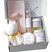 Natural Amor- Lavender Spa Gift Set-6pc Handmade Bath Gift for Women or Men including Body Butter, Natural Clay Mask, Bath...