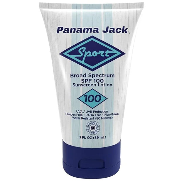 Panama Jack Sport Sunscreen Lotion - SPF 100, Broad Spectrum UVA/UVB Protection, Non-Greasy, PABA, Paraben, Gluten & Cruel...