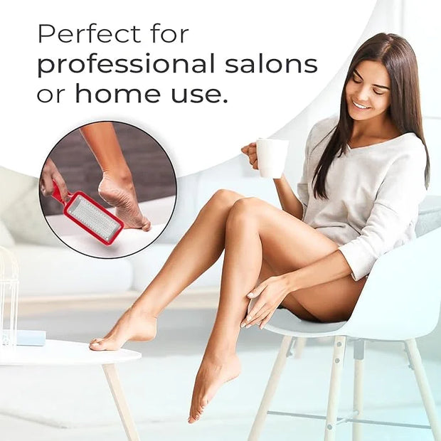 Microplane Colossal Foot File, Red and Black - The Original Stainless-Steel Foot Scraper, Dead Skin/Callus Remover for Fee...