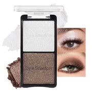 Double color eye shadow, Eyeshadows Creamy, high pigment eye makeup palette, matte shimmer metal eye shadow powder, Blenda...