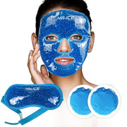 MR.ICE 3 Kits Cooling Face Mask Full Face Ice Mask, Reusable Gel Face Mask Eye Cooling Masks with Soft Plush Backing, Cold...