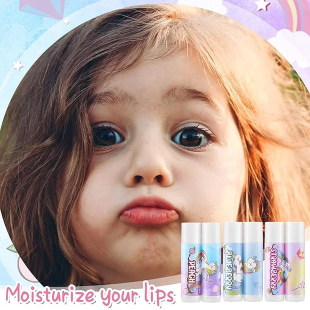24 Pcs Unicorn Lip Balm Back Girls