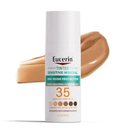 Eucerin Sun Tinted Sensitive Mineral Face Sunscreen Lotion SPF 35, Non-Comedogenic Mineral Sunscreen with Gentle Zinc Oxid...