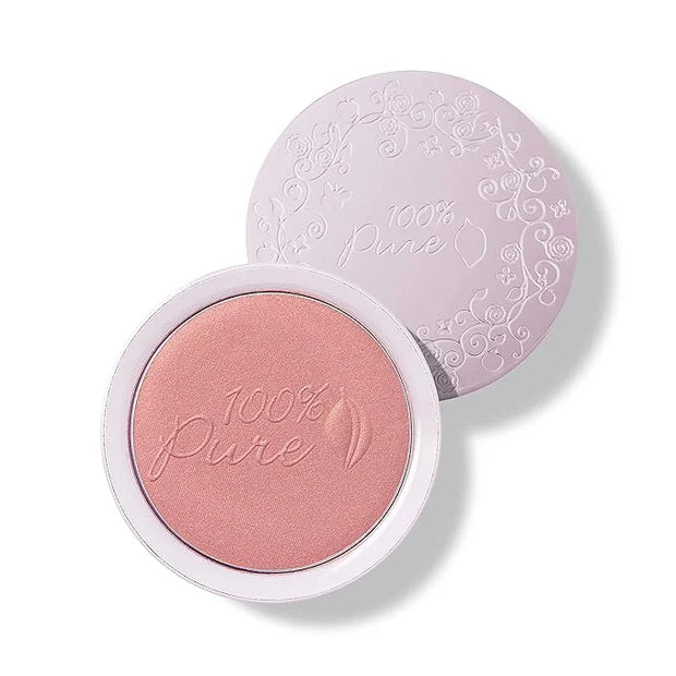 100% PURE Powder Blush (Fruit Pigmented), Mimosa, Soft Shimmery Finish, Nourishes Skin w/Rosehip Oil, Cocoa Butter, Natura...
