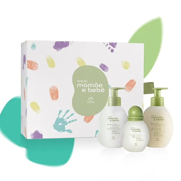 natura - Mamãe e Bebê Deluxe Gift Set - Baby Moisturizer, Cologne & Liquid Soap - 100% Vegan - Natural Origin - All Skin T...