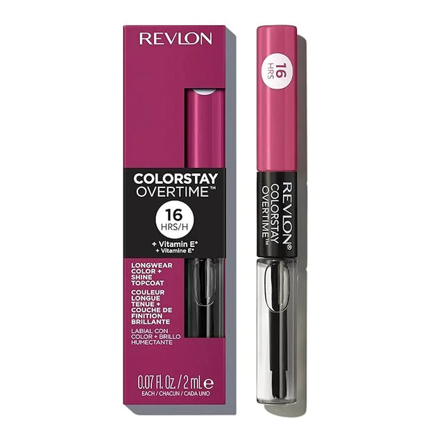 Revlon Liquid Lipstick with Clear Lip Gloss, ColorStay Overtime Lipcolor, Dual Ended with Vitamin E, 260 Perennial Plum, 0...
