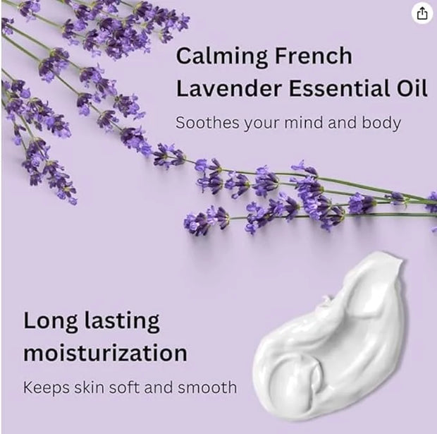RaGaNaturals Natural Face and Body Butter Cream for Dry Skin - Calming, Nourishing & Hydrating Lavender Body Cream for Wom...