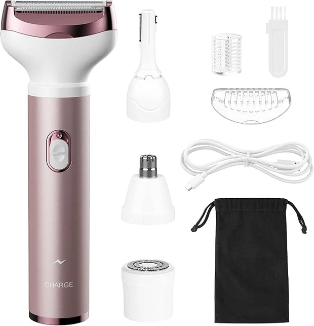 Womens Electric Razor, 4 in 1 Face Shaver for Women, Facial Hair Remover for Women, Electric Women Bikini Trimmers for Leg...