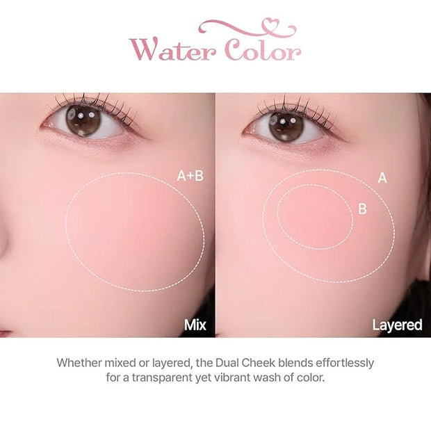 2aN Dual Color Face Blusher, Buildable & Blendable Cheek Color, Natural & Vibrant Finish, Long-Lasting Powder Blush, Blend...