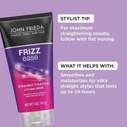 John Frieda Frizz Ease Straight Fixation Styling Crème, Straightens Frizzy Hair with Milk Protein & Almond Oil, Sleek, Shi...